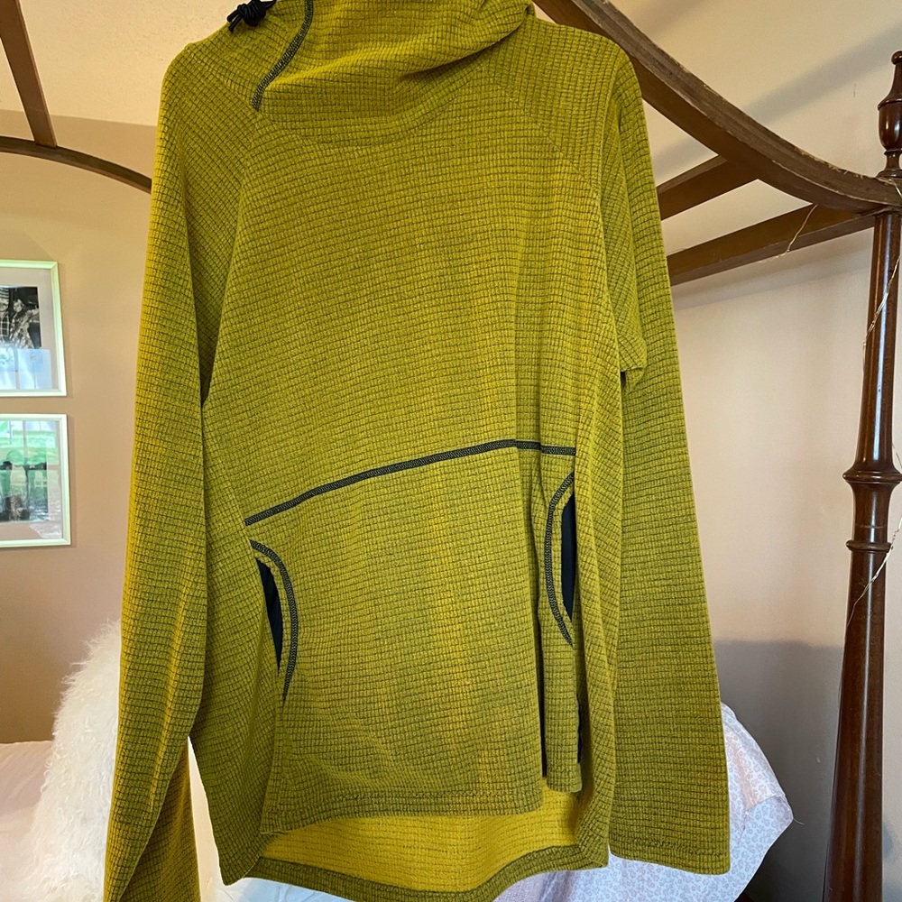 Yellow Melanzana Micro Grid Hoodie Medium